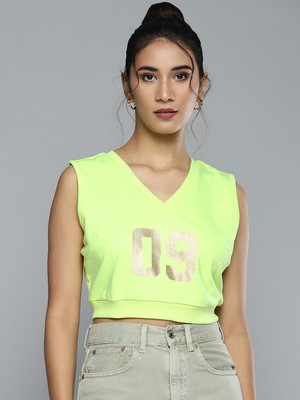 SASSAFRAS Casual Printed Women Green Top