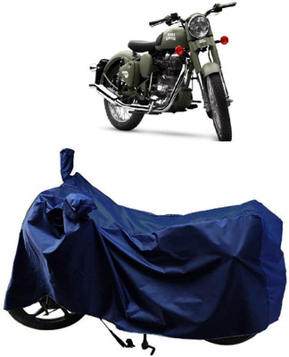 AutoKick Two Wheeler Cover for Royal Enfield(Battle Green, Blue)