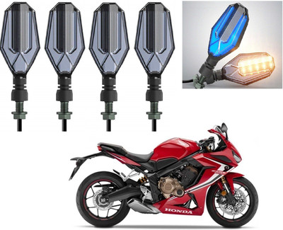 AuTO ADDiCT Front, Rear LED Indicator Light for Honda CBR 600(Blue, Yellow)