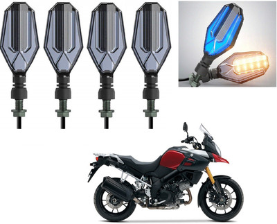 AuTO ADDiCT Front, Rear LED Indicator Light for Suzuki Classic Desert Storm(Blue, Yellow)