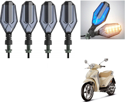 AuTO ADDiCT Front, Rear LED Indicator Light for LML Vespa(Blue, Yellow)