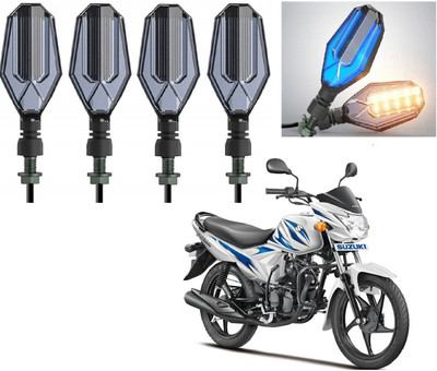 AuTO ADDiCT Front, Rear LED Indicator Light for Suzuki Hayate(Blue, Yellow)