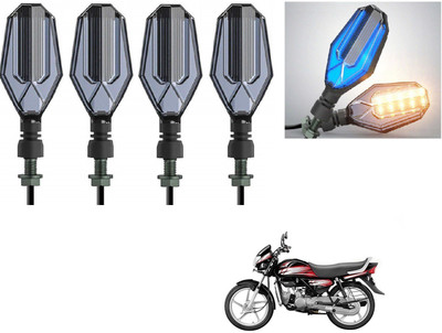 AuTO ADDiCT Front, Rear LED Indicator Light for Hero HF Deluxe(Blue, Yellow)