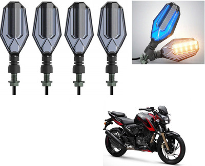 AuTO ADDiCT Front, Rear LED Indicator Light for TVS Apache 200(Blue, Yellow)
