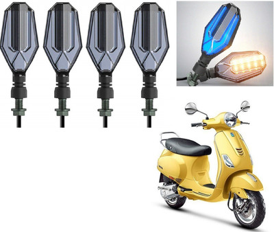 AuTO ADDiCT Front, Rear LED Indicator Light for LML Vespa VX(Blue, Yellow)
