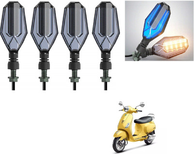 AuTO ADDiCT Front, Rear LED Indicator Light for LML Vespa LX(Blue, Yellow)