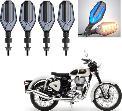 AuTO ADDiCT Front, Rear LED Indicator Light for Royal Enfield Classic 350(Blue, Yellow)