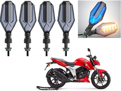 AuTO ADDiCT Front, Rear LED Indicator Light for TVS Apache RTR 160(Blue, Yellow)