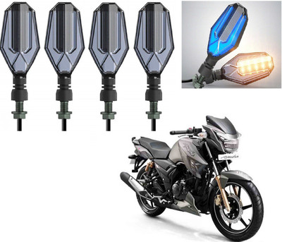 AuTO ADDiCT Front, Rear LED Indicator Light for TVS Apache RTR 160(Blue, Yellow)