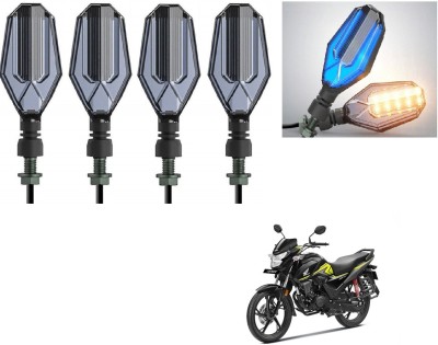AuTO ADDiCT Front, Rear LED Indicator Light for Honda CB Shine(Blue, Yellow)