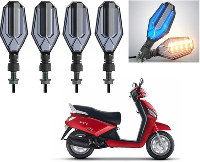 AuTO ADDiCT Front, Rear LED Indicator Light for Mahindra Gusto(Blue, Yellow)