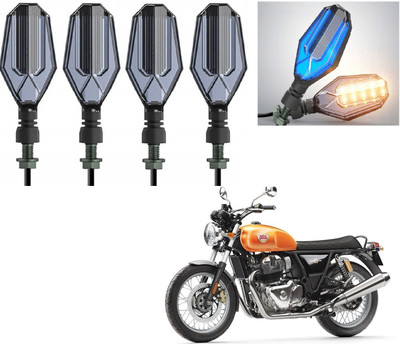 AuTO ADDiCT Front, Rear LED Indicator Light for Royal Enfield Interceptor 650(Blue, Yellow)