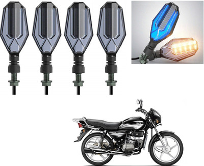 AuTO ADDiCT Front, Rear LED Indicator Light for Hero Splendor Plus(Blue, Yellow)