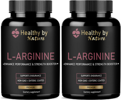 Healthy By Nature L-Arginine 1000mg Capsules Per Serving, l arginine supplement Premium(2 x 60 Capsules)