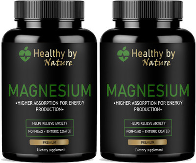 Healthy By Nature Chelated Magnesium Glycinate Citrate Oxide Supplement(2 x 60 Capsules)