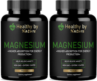 Healthy By Nature Chelated Magnesium Glycinate Citrate Oxide Supplement Premium(2 x 60 Capsules)