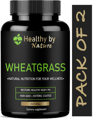 Healthy By Nature Wheatgrass 800 mg Capsules (Natural)(2 x 60 Capsules)