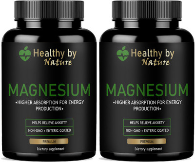 Healthy By Nature Chelated Magnesium Glycinate Citrate Oxide Supplement Ultra(2 x 60 Capsules)