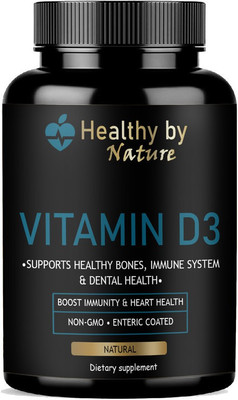 Healthy By Nature Plant Based Vitamin D3 K2 MK7 Supplement Veg(60 Capsules)