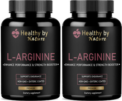 Healthy By Nature L-Arginine 1000mg Capsules Per Serving, l arginine supplement Advanced(2 x 60 Capsules)