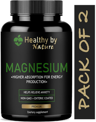 Healthy By Nature Chelated Magnesium Glycinate Citrate Oxide Supplement (Natural)(2 x 60 Capsules)