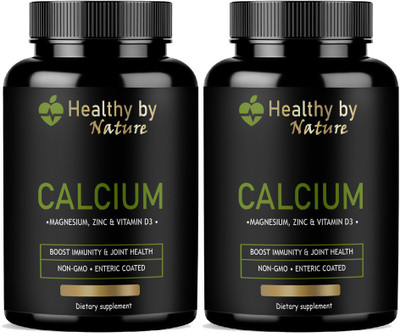 Healthy By Nature Calcium, Magnesium, Zinc, D3 & B12 Tablets Advanced Advanced(2 x 60 Capsules)