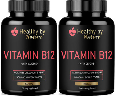 Healthy By Nature Organic B Complex Vitamins B12 and Biotin Advanced(2 x 60 Capsules)