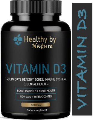 Healthy By Nature Plant Based Vitamin D3 K2 MK7 Supplement Veg (Natural)(60 Capsules)