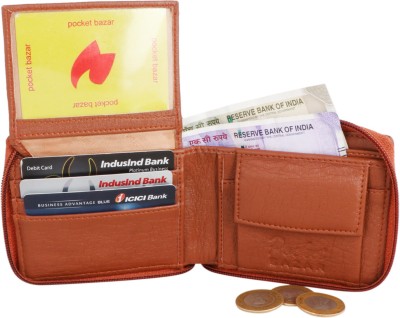 pocket bazar Men Casual, Formal Tan Artificial Leather Wallet(4 Card Slots)