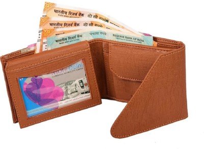 Ruhi Men Casual Tan Artificial Leather Wallet(5 Card Slots)