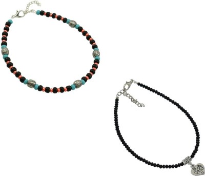 HIGH TRENDZ Alloy, Stone Anklet(Pack of 2)