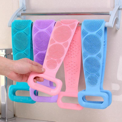 Aryshaa Silicone Body Back Scrubber, Double Side Bathing Brush for Skin Deep Cleaning Massage, Dead Skin Removal Exfoliating Belt for Shower,Easy to Clean,Silicon Rubber for Men & Women