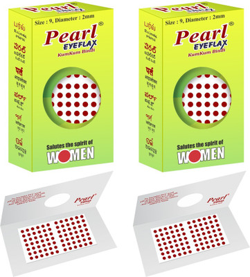 PEARL EYEFLAX Kumkum Bindi Light Maroon Round PACK OF 2 with 15 Flaps Each Box (Size 9 Diameter 2mm, Light Maroon Round) Forehead Maroon Bindis(Stick On)