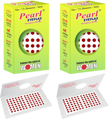 PEARL EYEFLAX Kumkum Bindi Light Maroon Round PACK OF 2 with 15 Flaps Each Box (Size 7.5 Diameter 3mm, Light Maroon Round) Forehead Maroon Bindis(Stick On)