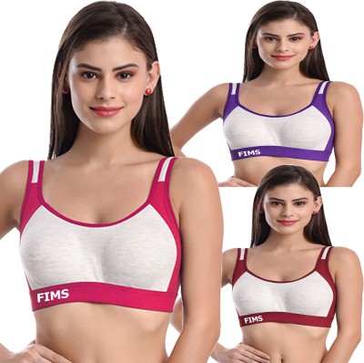 FIMS: Fashion is my Style Women Sports Non Padded Bra(Pink, Purple, Maroon)