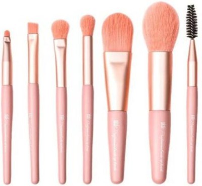 Shrijaa Beauty Makeup Brush Set with Case Professional Cosmetic Brushes for Powder Foundation, Eyeshadow, Eyeliner, Lip Pink 8PCS(Pack of 8)