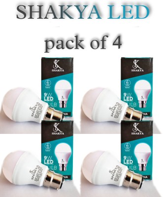 KS SHAKYA 9 W Round B22 LED Bulb(White, Pack of 4)