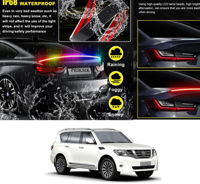 XZRTZ-Carbon-Fibre-LED-Rear-Spoiler-with-Remote-Control-for-Car-Trunk-Universal-Exterior-Car-LED-Tail-Light-Strip-fit-for-Roof-Wing-Brake-Light-Turn-Signal-Light-Spoiler-Lip-Kit-V98-Brake-Light-Car-Van-LED-for-Nissan-12-V-12-W-Patrol