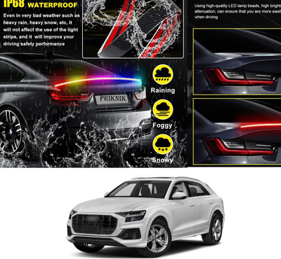 XZRTZ Carbon Fibre LED Rear Spoiler with Remote Control for Car Trunk Universal Exterior Car LED Tail Light Strip fit for Roof, Wing, Brake Light, Turn Signal Light Spoiler Lip Kit V190 Brake Light Car, Van LED for Audi (12 V, 12 W)(Universal For Car)
