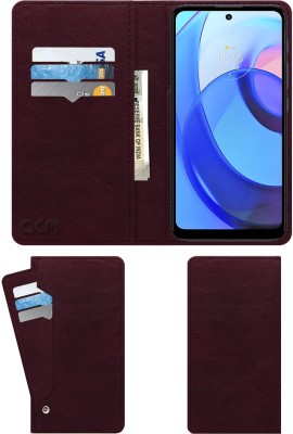 ACM Flip Cover for Motorola Moto E30(Maroon, Cases with Holder, Pack of: 1)