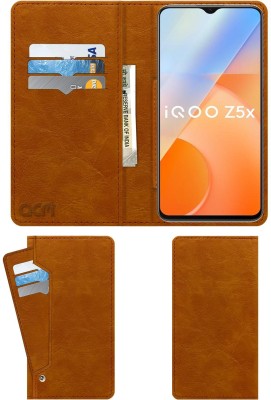 ACM Flip Cover for Vivo Iqoo Z5x(Gold, Cases with Holder, Pack of: 1)
