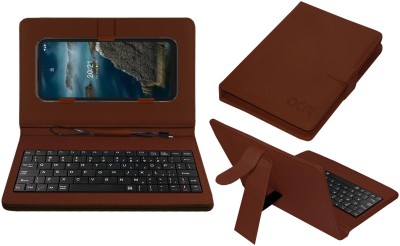 ACM Keyboard Case for Nokia Xr20(Brown, Cases with Holder, Pack of: 1)