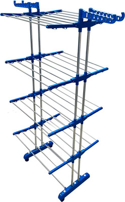 TNC Steel, Plastic, Aluminium Floor Cloth Dryer Stand T-CDS-B2SS-4 TIER-0112(4 Tier)