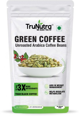 TruNutra Green Coffee Beans for Weight Loss (Unroasted Beans) Instant Coffee weight management Green Coffee Beans(200 g, Green Coffee Flavoured)