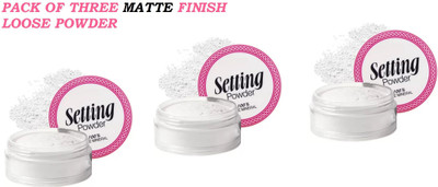 GFSU color make up setting white loose powder matte white loose powder perfect combo of pack three Compact(WHITE, 30 g)