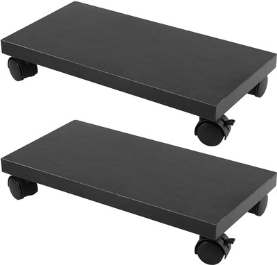 UniShop CPU Holder Stand with2 Mute Caster Wheels & 2 Locking Caster Wheels Floor Stand (Brown Set of 2) CPU Holder(Wooden)