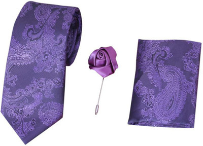 RANDOM STRIPE Satin Cufflink & Tie Pin Set(Purple)