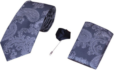 RANDOM STRIPE Satin Cufflink & Tie Pin Set(Grey)
