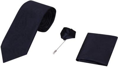 RANDOM STRIPE Satin Cufflink & Tie Pin Set(Black)