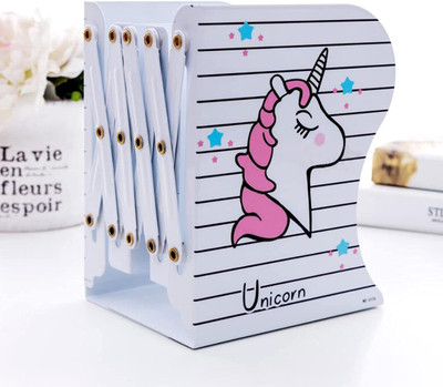 Dallao 3 Compartments Metal Book Stand(White)